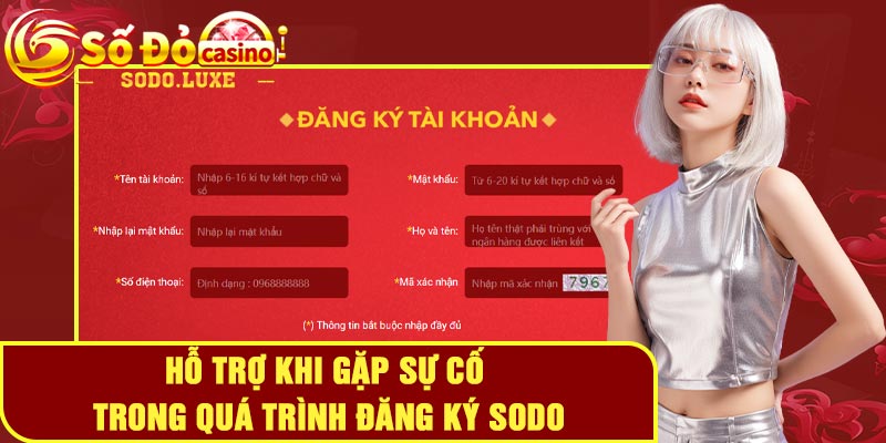 Hỗ trợ khi gặp sự cố trong quá trình đăng ký Sodo