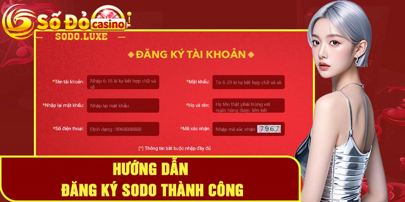 Hướng dẫn đăng ký Sodo thành công